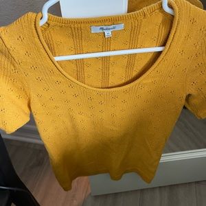 Madewell knit mustard yellow women’s top
